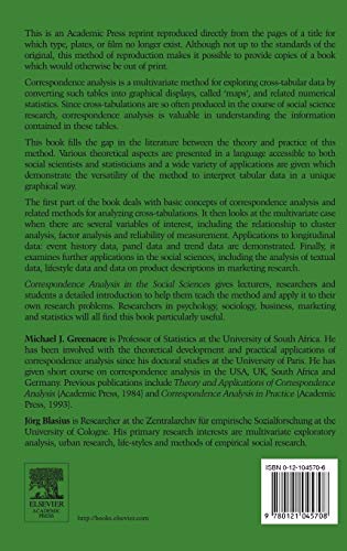 Correspondence Analysis in the Social Sciences,Used