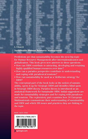 Sustainable Human Resource Management: A conceptual and exploratory analysis from a paradox perspective (Contributions to Manage,Used