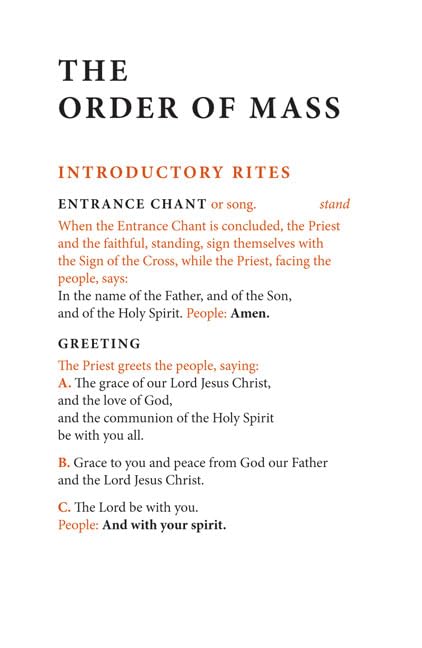 Order Of Mass Hymnal Insert