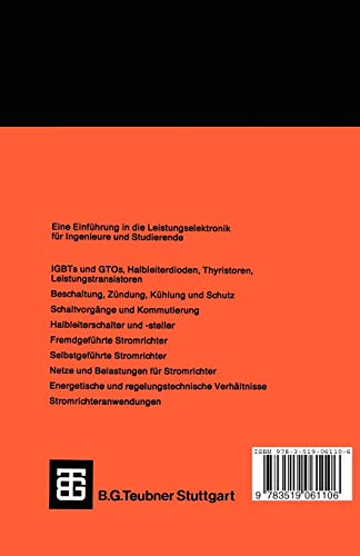 Grundlagen der Leistungselektronik (Teubner Studienbcher Technik) (German Edition),Used