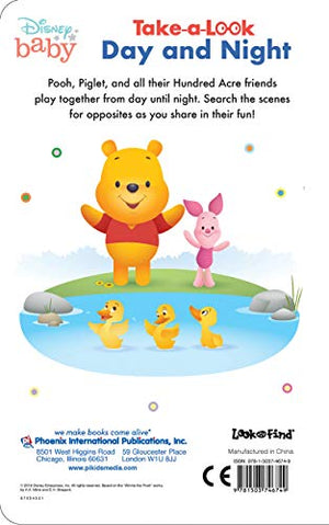 Disney Baby Winnie the Pooh  Day and Night TakeaLook Board Book  Look and Find  PI Kids,Used