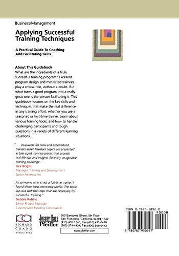 Applying Successful Training Techniques: A Practical Guide To Coaching And Facilitating Skills,Used