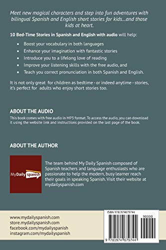 10 BedTime Stories in Spanish and English with audio.: Spanish for Kids  Learn Spanish with Parallel English Text,Used
