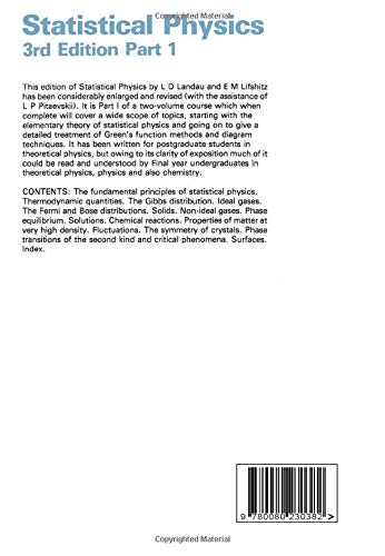Statistical Physics, Part 1, 3Rd Revised And Enlarged Edition,Used