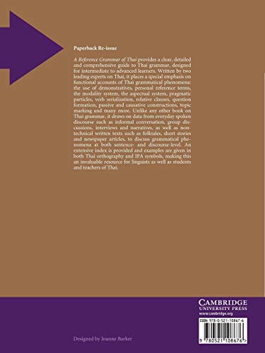 A Reference Grammar of Thai (Reference Grammars),Used