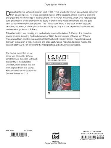 J. S. Bach Twopart Inventions (Alfred Masterwork Edition)