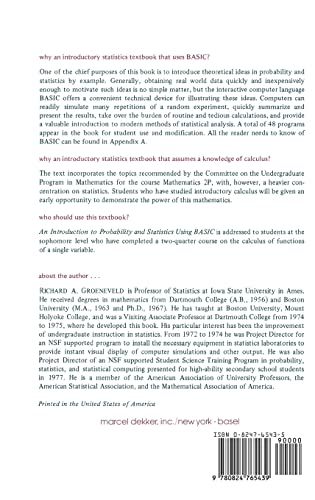 An Introduction to Probability and Statistics Using Basic (Statistics: A Series of Textbooks and Monographs),Used