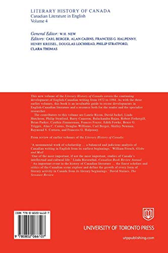 Literary History of Canada: Canadian Literature in English, Volume IV (Second Edition) (Heritage),Used