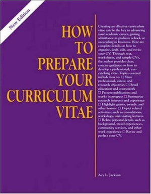 How To Prepare Your Curriculum Vitae,New
