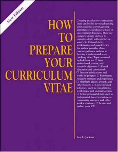 How To Prepare Your Curriculum Vitae,Used
