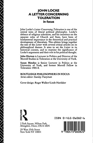 John Locke's Letter on Toleration in Focus (Philosophers in Focus),Used