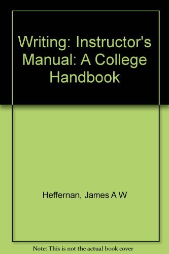 Writing: A College Handbook Instructor's Edition,New