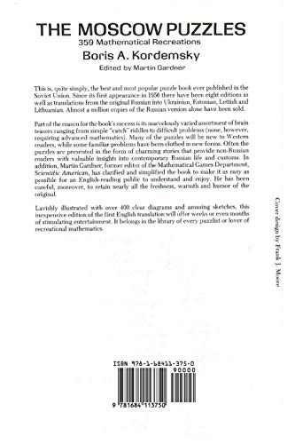 The Moscow Puzzles: 359 Mathematical Recreations,Used