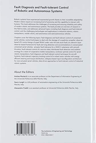 Fault Diagnosis and FaultTolerant Control of Robotic and Autonomous Systems (Control, Robotics and Sensors),Used