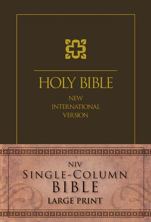 Niv, Singlecolumn Bible, Large Print, Hardcover, Brown
