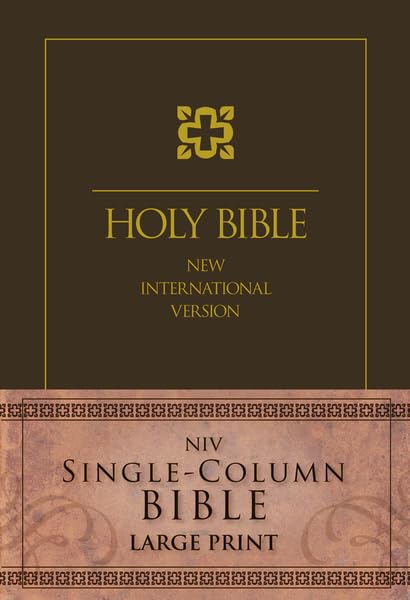 Niv, Singlecolumn Bible, Large Print, Hardcover, Brown