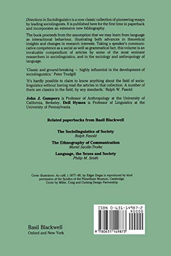 Directions in Sociolinguistics: The Ethnography of Communication,Used
