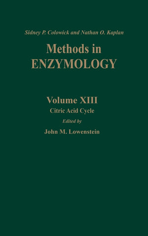 Methods In Enzymology, Volume 13: Citric Acid Cycle,New