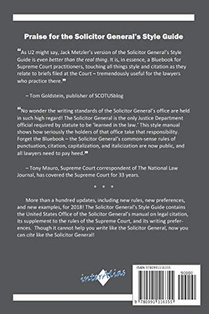 The Solicitor General's Style Guide: Third Edition,Used