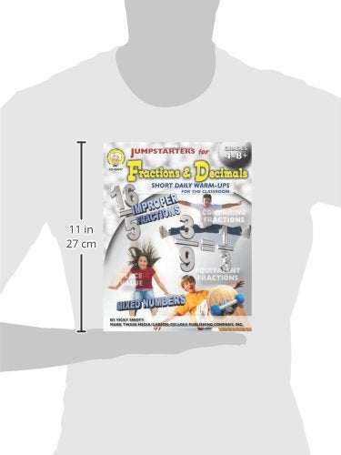Mark Twain Media Fractions & Decimals Math Workbook, Grades 48 Daily Math Practice With Comparing Fractions, Mixed Numbers, Imp,Used