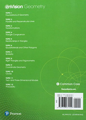 Envision Aga Common Core Student Edition Geometry Grade 9/10 Copyright 2018-used