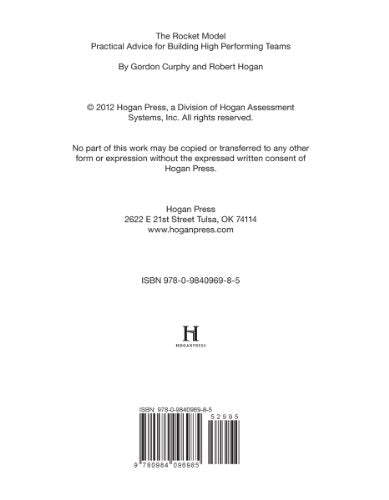The Rocket Model: Practical Advice for Building High Performing Teams,New