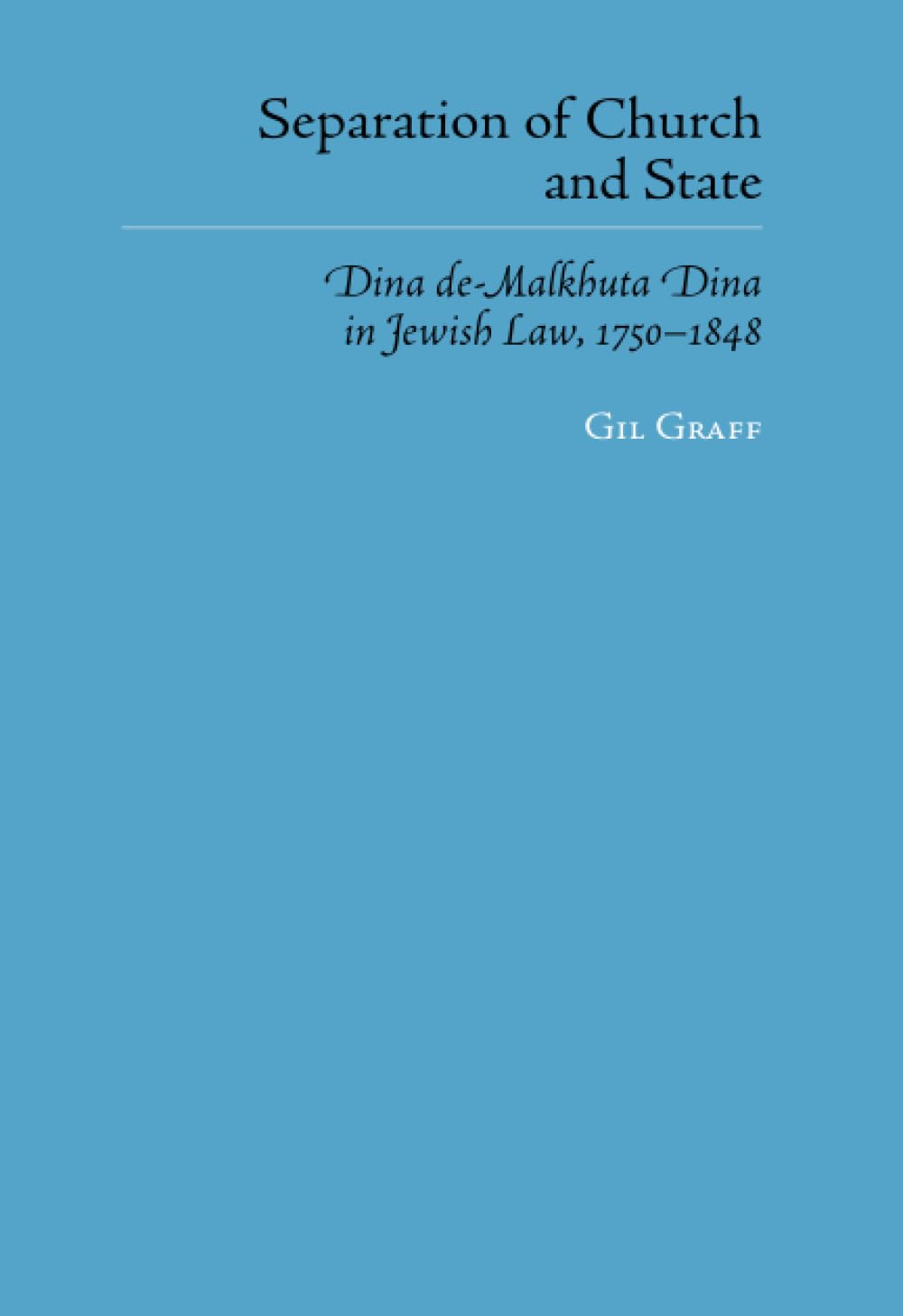Separation of Church and State: Dina deMalkhuta Dina in Jewish Law (Judaic Studies Series)
