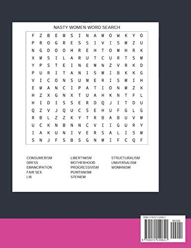 The Nasty Woman Word Search Puzzle Book For Feminist: Word Search Books For Women Large Print Gift For Seniors, Adults And Teena,Used