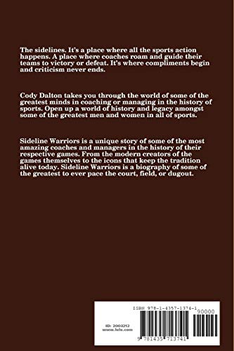 Sideline Warriors: The Greatest Sports Coaches and Managers of All Time,Used