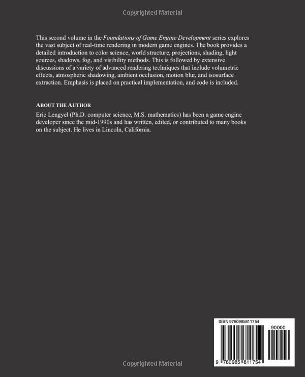 Foundations of Game Engine Development, Volume 2: Rendering,Used