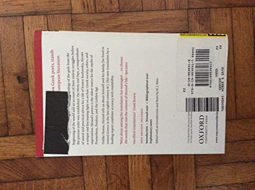 Theogony And Works And Days (Oxford World'S Classics),New