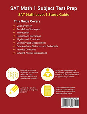 SAT Math 1 Subject Test Prep: SAT Math Level 1 Study Guide,Used