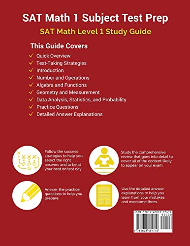 SAT Math 1 Subject Test Prep: SAT Math Level 1 Study Guide,Used