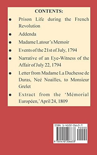 Prison Journals During the French Revolution,Used