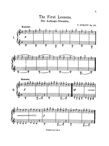 First Lessons, Op. 117 (Kalmus Edition),Used