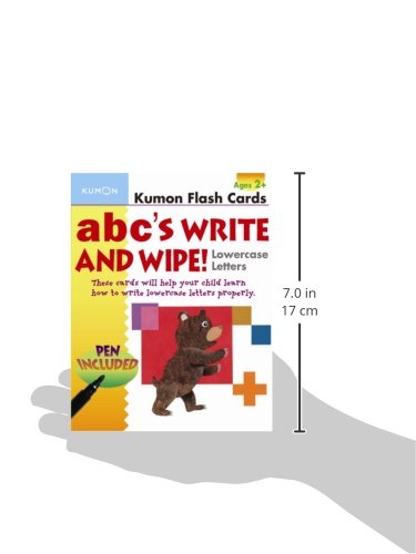 ABC's Write and Wipe Lowercase Letters (Kumon Flash Cards) Ages 68, kindergarten,Used