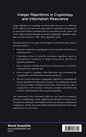 INTEGER ALGORITHMS IN CRYPTOLOGY AND INFORMATION ASSURANCE,Used