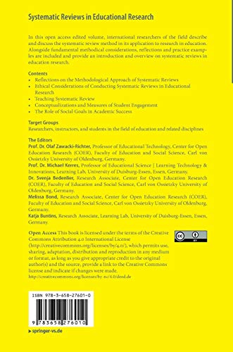Systematic Reviews in Educational Research: Methodology, Perspectives and Application,Used