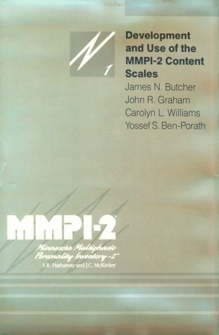 Development And Use Of The Mmpi2 Content Scales (Volume 1) (Mmpi2 Monographs),Used