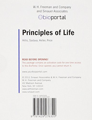 Bioportal for Principlesof Life (12Month Access Card),Used