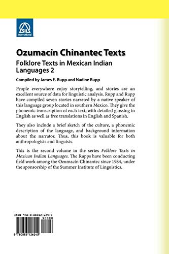 Ozumacin Chinantec Texts: Folklore Texts in Mexican Indian Languages 2 (Summer Institute of Linguistics Language Data Amerindian,Used