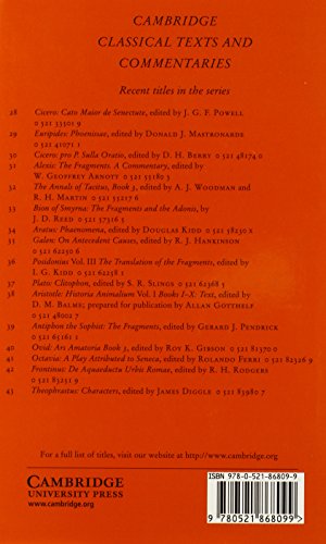 Sophocles: Electra (Cambridge Classical Texts and Commentaries, Series Number 44),Used