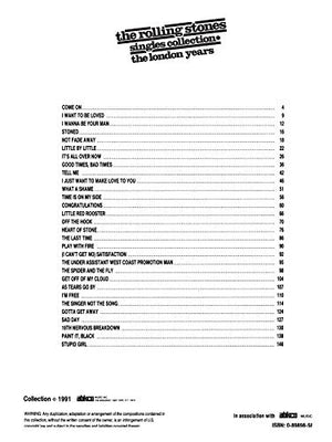 Rolling Stones  Singles Collection* The London Years: Guitar/TAB/Vocal (GTE),Used