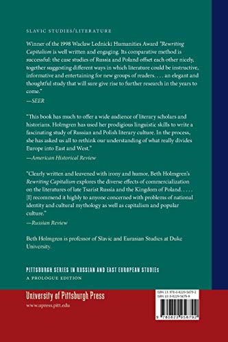 Rewriting Capitalism: Literature and the Market in Late Tsarist Russia and the Kingdom of Poland (Russian and East European Stud,Used