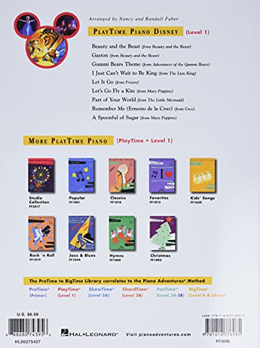 Playtime Piano Disney  Easy Piano Sheet Music  Fun Beginner Songs For Kids  Level 1 Arrangements  Includes Let It Go, Beauty An,Used
