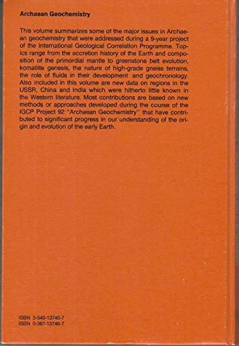 Archaean Geochemistry: The Origin and Evolution of the Archaean Continental Crust,Used