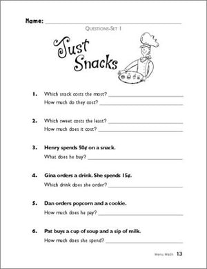 Menu Math, Grades 23,New