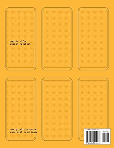 Mobile UI/UX Design Notebook: (Yellow) User Interface & User Experience Design Sketchbook for App Designers and Developers  8.5,Used