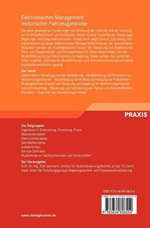 Elektronisches Management motorischer Fahrzeugantriebe: Elektronik, Modellbildung, Regelung und Diagnose fr Verbrennungsmotoren,,Used