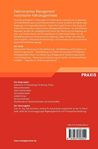 Elektronisches Management motorischer Fahrzeugantriebe: Elektronik, Modellbildung, Regelung und Diagnose fr Verbrennungsmotoren,,Used